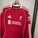 Camisa Liverpool 25/26 - Versão Manga Longa vermelha